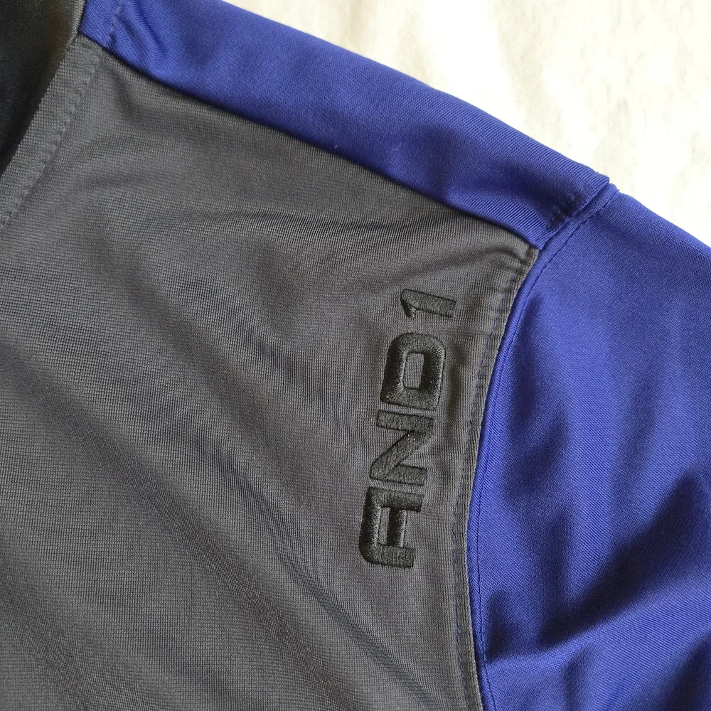 AND1 Men's Blue and Gray Colorblock Full-Zip Track Jacket